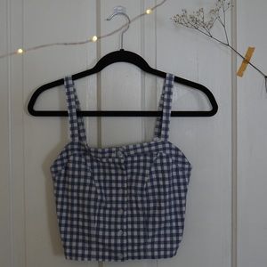 brandy melville blue gingham tilden tank